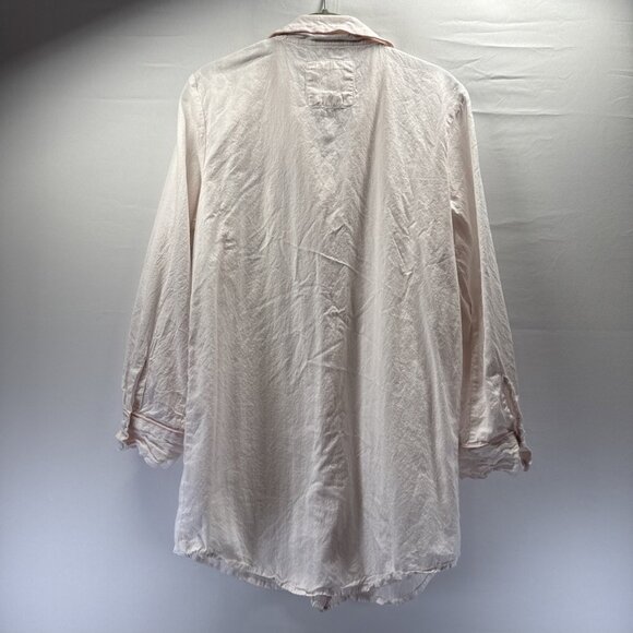 Disney Minnie Mouse Sequin Night Shirt S Red White Cherries Roll Tab Long Sleeve - Picture 4 of 10